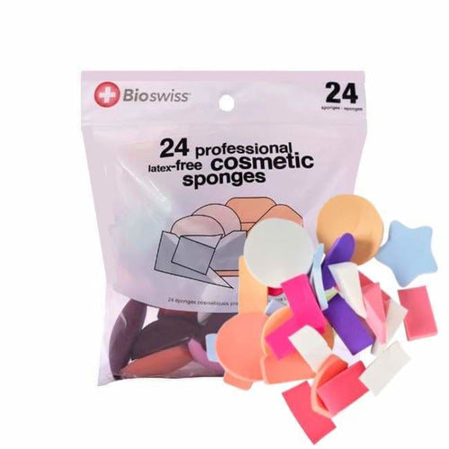 BioSwiss Professional Latex-Free Cosmetic Sponges - Assorted 24 Pack - Sponge